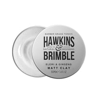 Thumbnail for Hawkins & Brimble - Matt Clay Mens Hair Styling, 100ml - Non Greasy Matte Clay for Light, Medium and Strong Hold - Elemi and Ginseng Softens Repairs Allows for Restyling - Ideal for Dry and Damp Hair