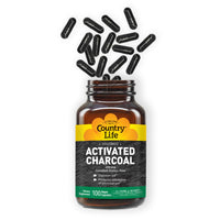 Thumbnail for Country Life Coconut Activated Charcoal Capsules, 260mg – Natural Charcoal Supplement for Gas and Bloating Relief - Gluten-Free, 100 Vegan Capsules