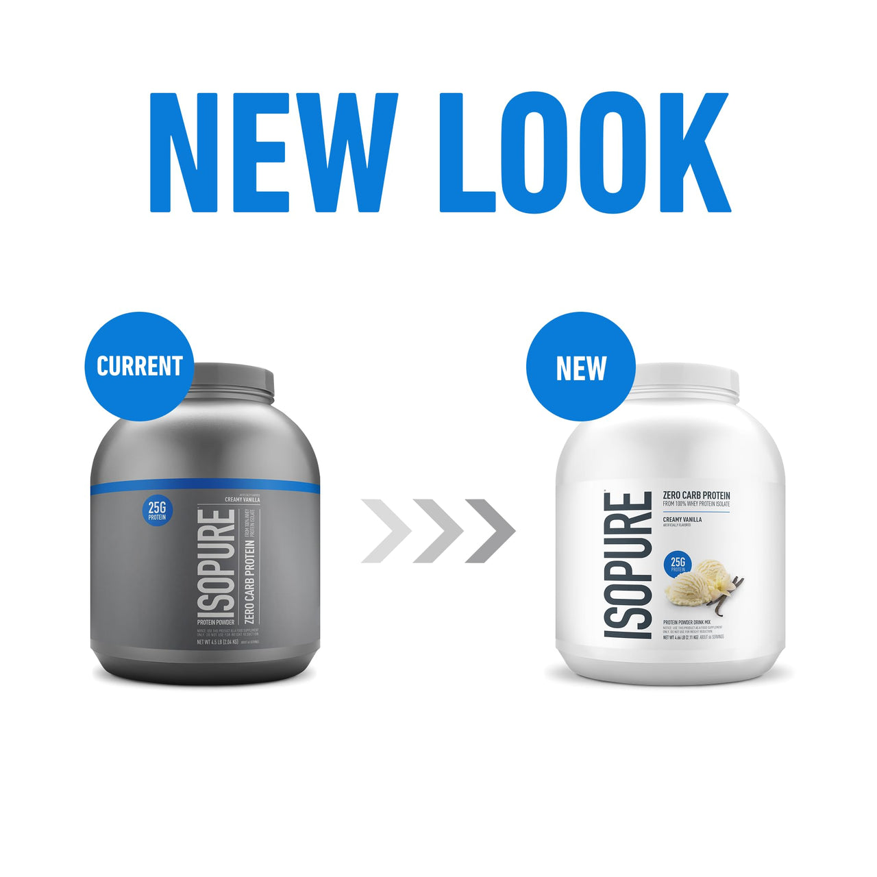 Isopure Zero Carb 100% Pure Whey Isolate Protein Powder, Lactose Free, Gluten Free, With Vitamins, Creamy Vanilla, 25g Protein Per Serving, 4.5 Lbs, 66 Servings (Packaging May Vary)