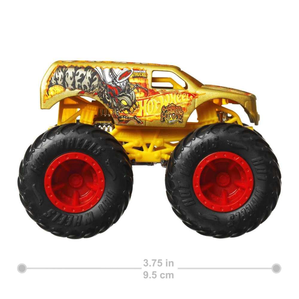 Hot Wheels Monster Trucks 4-Pack, Set of 4 1:64 Scale Toy Vehicles with Giant Wheels (Styles May Vary)