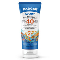Thumbnail for Badger Reef Safe Sunscreen, Unscented SPF 40 Sport Mineral Sunscreen, 98% Organic, Water Resistant Zinc, Approved for Hawaii & Mexico Reefs, 2.9 fl oz