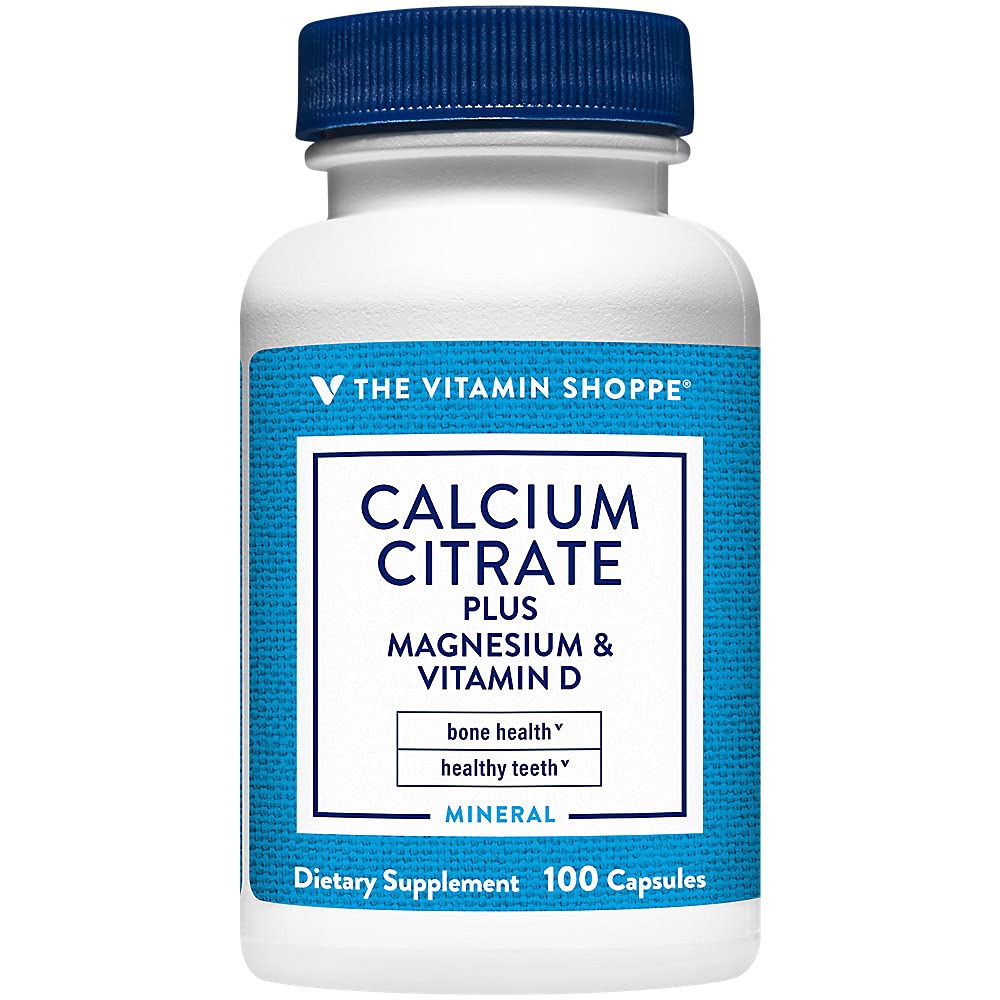 Calcium Citrate+Magnesium&Vitamin D,Multi-Mineral Bone Health Supplement,Vitamin D Aids Absorption, Calcium 999mg, Magnesium 567mg, Vitamin D 612IU per Daily dose (100 Capsules) by The Vitamin Shoppe