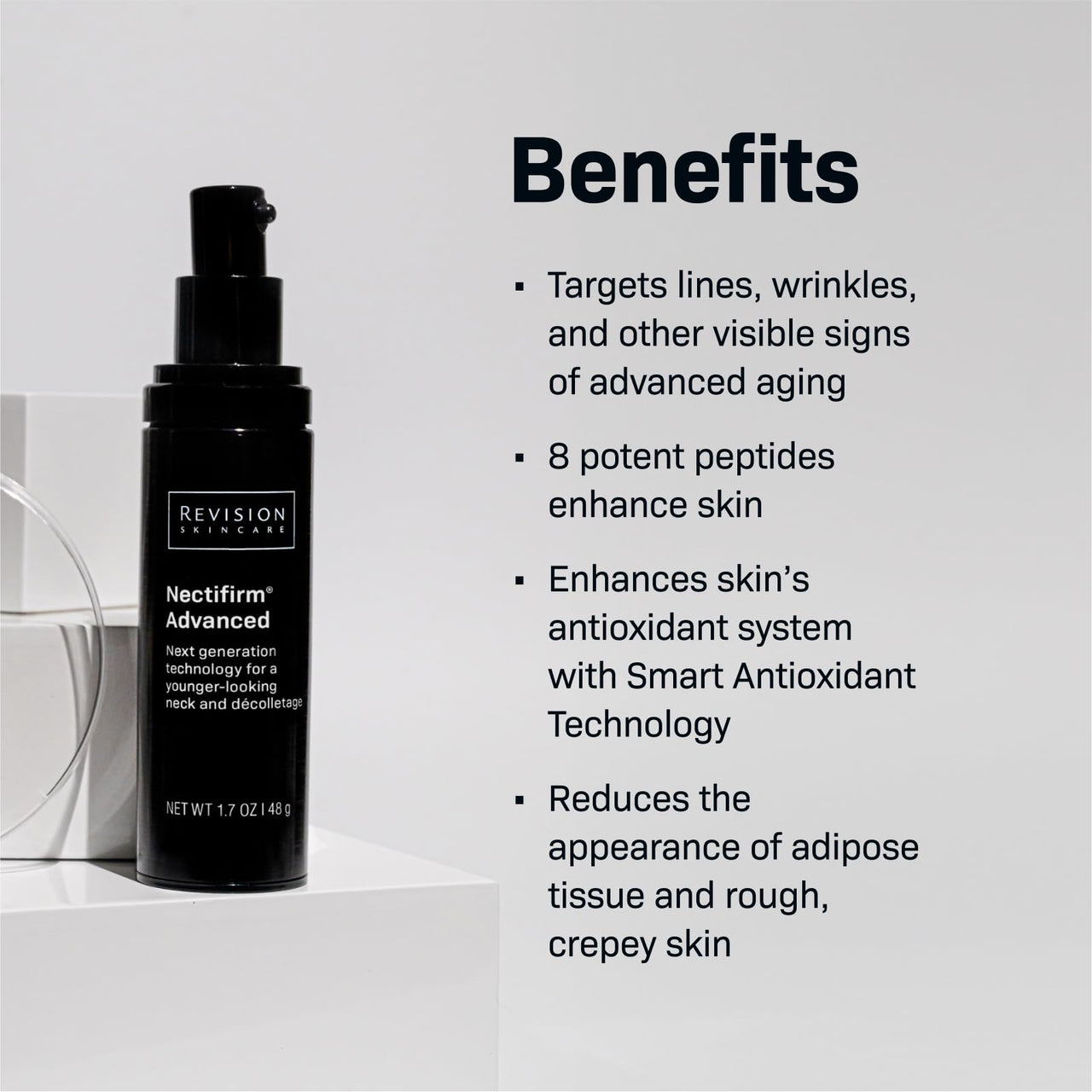 Revision Skincare Nectifirm Advanced® Neck Cream – Clinically Proven to Firm, Lift & Contour the Neck, Jawline & Décolletage, Correcting Visible Signs of Aging and Weight Loss, 1.7 oz