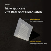 Thumbnail for Vita Real Shot Clear Patch - Dark Spot Remover for Face, Hydrocolloid Patch for Acne and Blemish Marks - Melting Needle Tips with Vitamin C, Glutathione, and Niacinamide - Pigmentation Treatment - 6EA