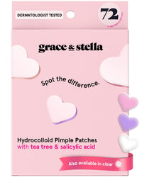 Thumbnail for grace & stella Award Winning Pore Strip - Pimple Patches for Face - Heart Hydrocolloid Zit Stickers that Help Soothe & Conceal Breakouts - Cute Patches - Dermatologist-Tested, Vegan (Heart, 72 Count)