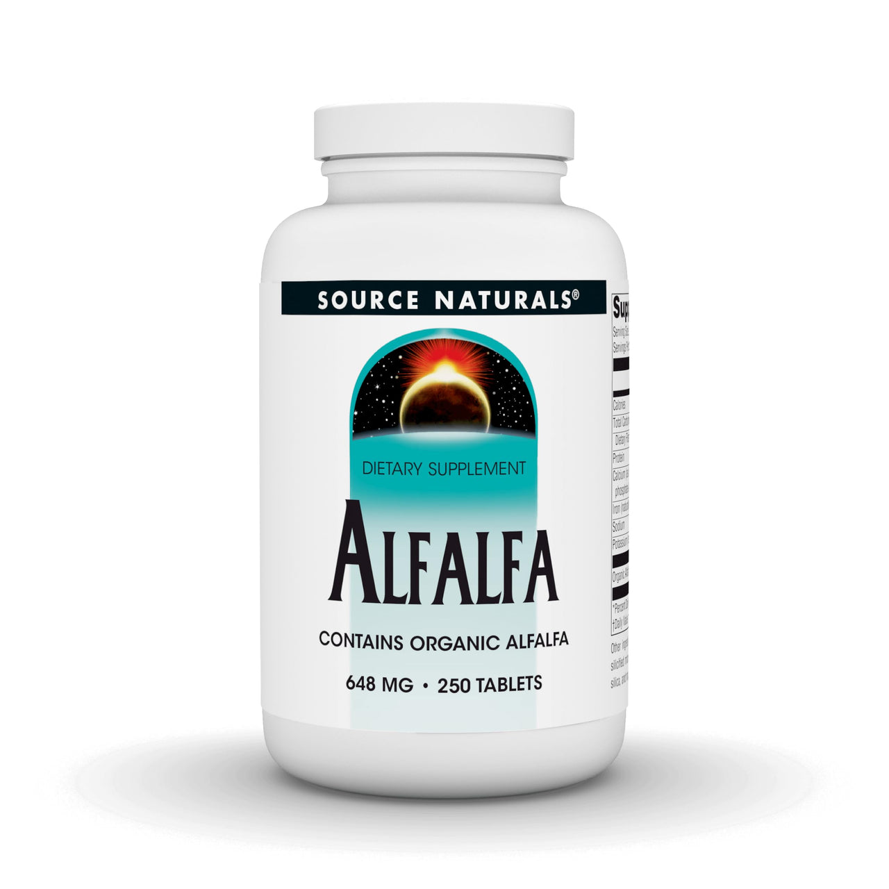Source Naturals Alfalfa, Contains Organic Alfalfa, 648 mg - 250 Tablets