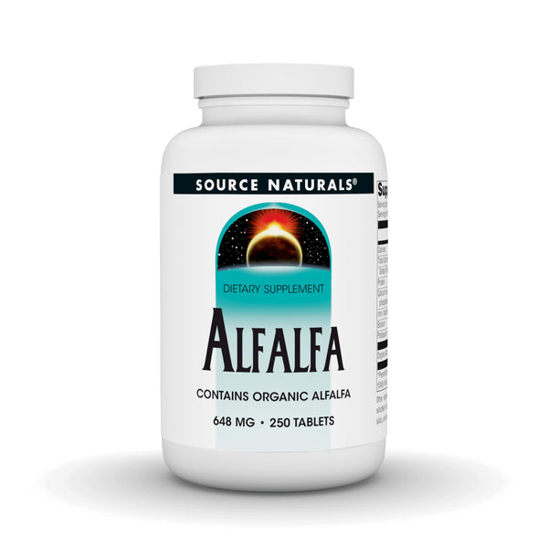 Source Naturals Alfalfa, Contains Organic Alfalfa, 648 mg - 250 Tablets