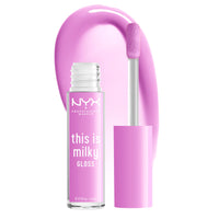Thumbnail for NYX PROFESSIONAL MAKEUP This Is Milky Gloss, Vegan Lip Gloss, 12 Hour Hydration - Lilac Splash (Sheer Baby Purple)