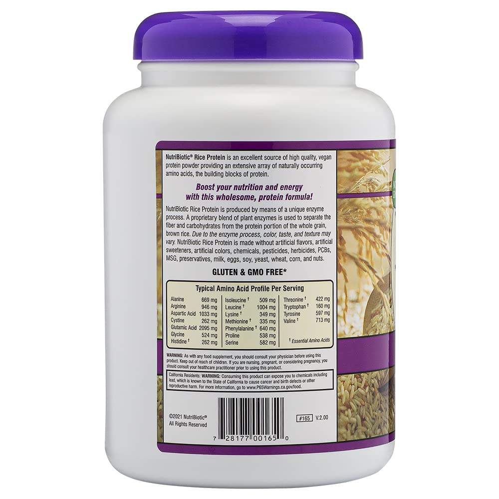 NutriBiotic – Mixed Berry Rice Protein, 1 Lb 5 Oz (600g) | Low Carb, Keto-Friendly, Vegan, Raw Protein Powder | Grown & Processed Without Chemicals, GMOs or Gluten | Easy to Digest & Nutrient-Rich