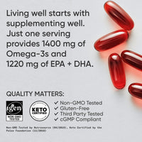 Thumbnail for Sports Research Keto Omega Fish Oil with Wild Sockeye Salmon, Antarctic Krill Oil, Astaxanthin & Coconut MCT Oil - 1200mg of EPA & DHA per Serving | Keto Certified & Non-GMO Verified (120 Softgels)