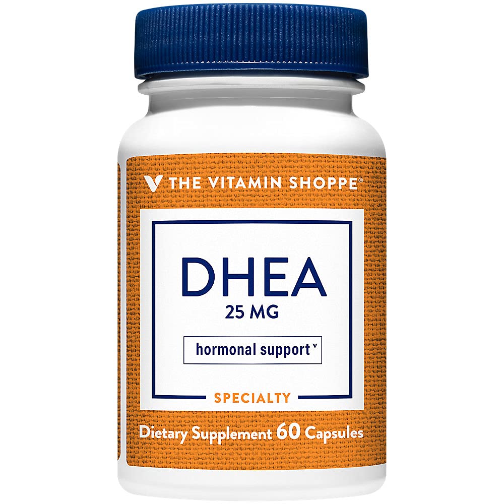The Vitamin Shoppe DHEA 25MG, Hormonal and Healthy Aging Support for Both Men & Women, Once Daily (60 Capsules)