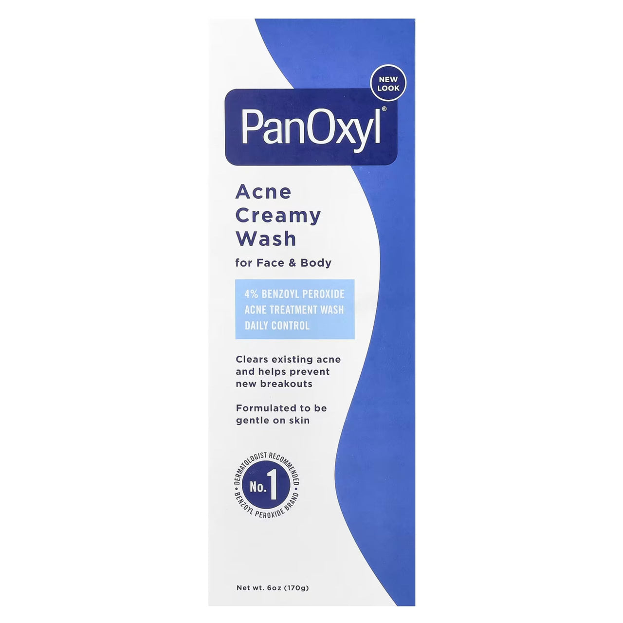 PanOxyl 4 Acne Creamy Wash, 4% Benzoyl Peroxide 6 oz (Pack of 12)