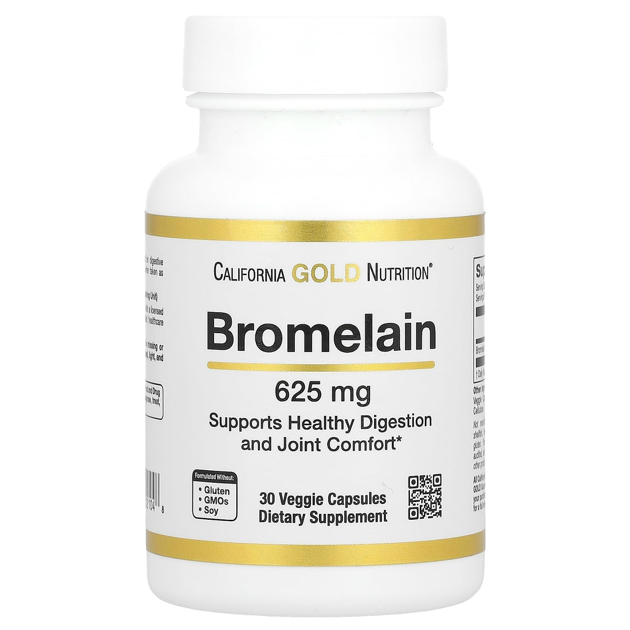 California Gold Nutrition Bromelain, 625 mg, 30 Veggie Capsules