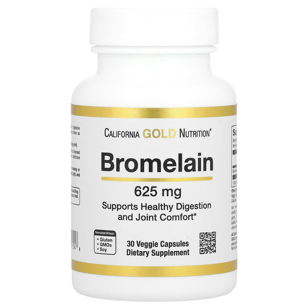 California Gold Nutrition Bromelain, 625 mg, 30 Veggie Capsules