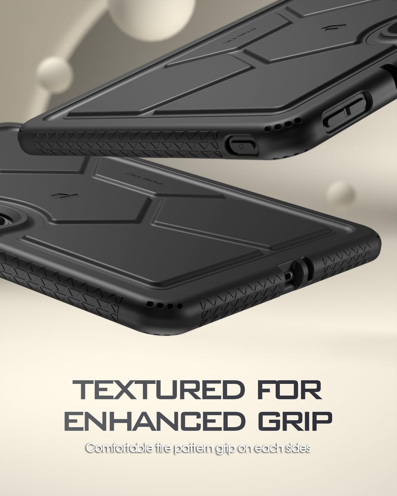 Poetic TurtleSkin Case for OnePlus Pad 2 12.1 inch (2024), Heavy Duty Shockproof Rugged Kids Friendly Drop Protection Silicone Cover Case, Black