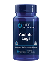 Thumbnail for Life Extension Youthful Legs, Blood Flow, Vein Support, Circulation Supplement, Leg Health, Orange Peel Extract, diosmin, Gluten Free, Non-GMO, 60 softgels