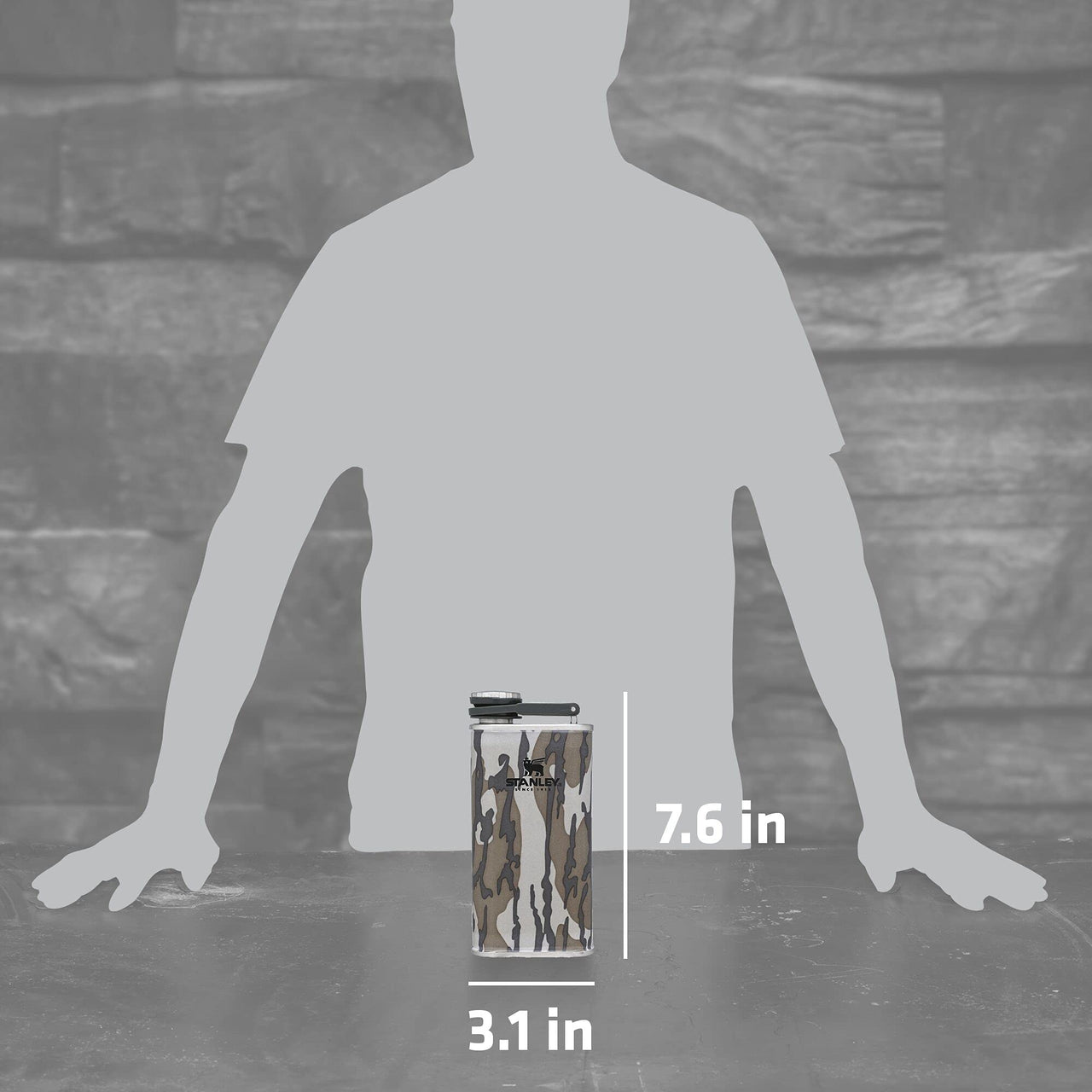 Stanley Classic Easy Fill Wide Mouth Flask 8 oz | Leakproof Hip Flask | Hinge Connected Never Lose Cap | Insulated Stainless Steel Liquor Container | BPA-Free | Bottomland