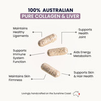 Thumbnail for Organic Collagen Australia Pure Collagen & Liver Capsules – Muscle Strength & Vitality with Hydrolyzed Collagen, Grass-Fed Liver, and Vitamin B12 – 120 Capsules