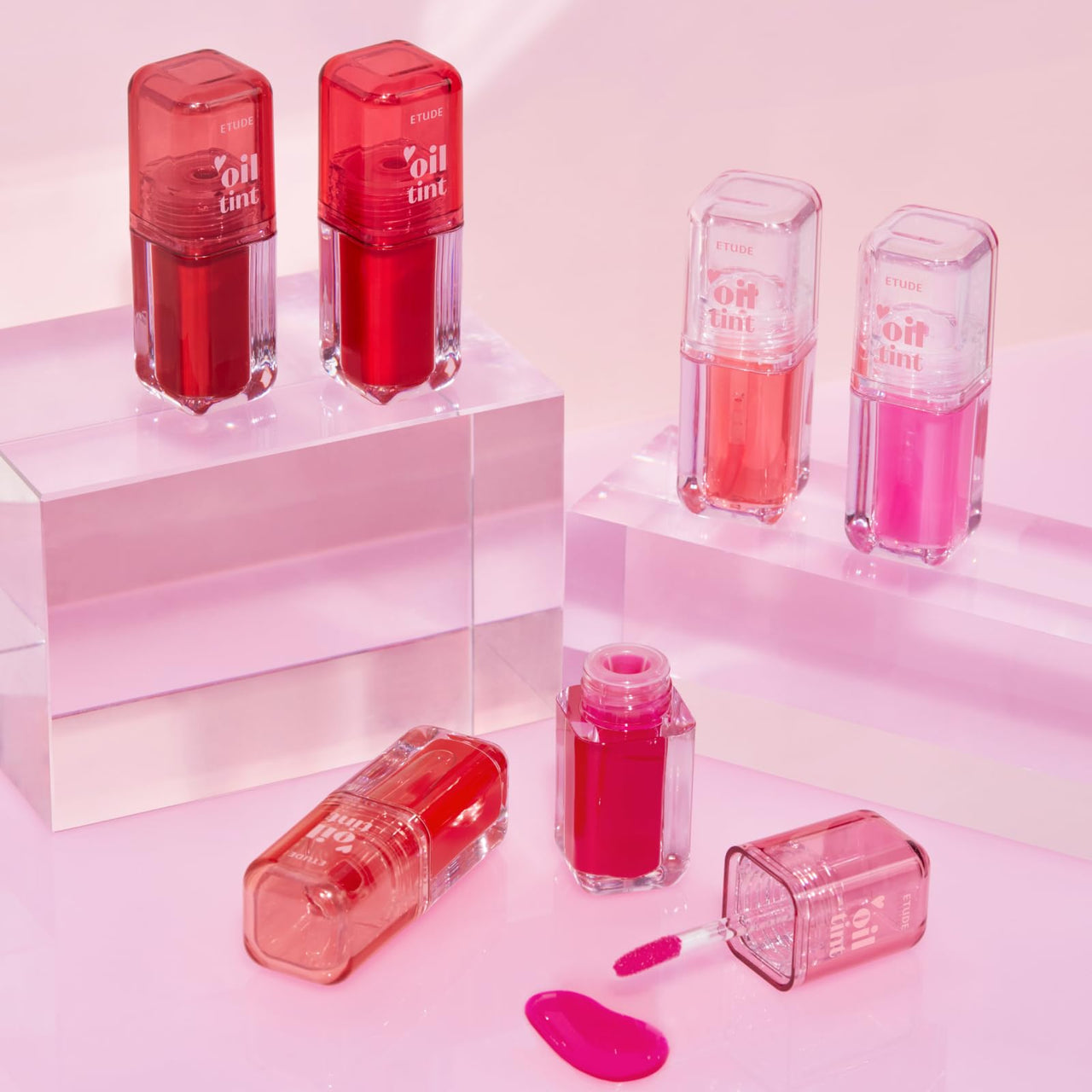 ETUDE Dear Darling Oil Tint #2 Plum Berry 4g | High Moisturizing and Strong Hydrating Lip Oil/Lip Gloss | Smooth and Moist Lips | Non-Sticky Lip Oil Tint For Dry Lips | K-beauty