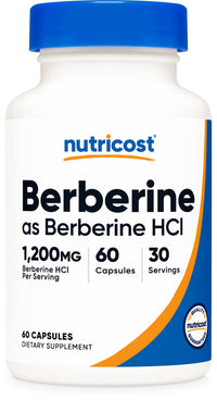 Thumbnail for Nutricost Berberine HCl 1200mg , 60 Vegetarian Capsules - Gluten Free & Non-GMO