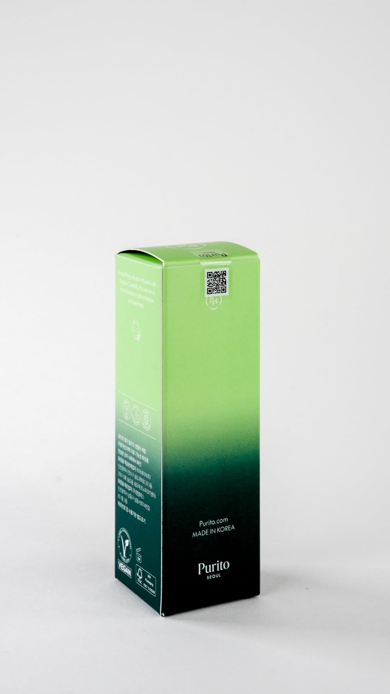 PURITO Centella Serum, Korean Centella, for All Skin Types, Ampoule, Soothing, Calming, Facial Serum for face, Vegan & Cruelty-Free, Korean Skin Care, 60ml 2fl.oz