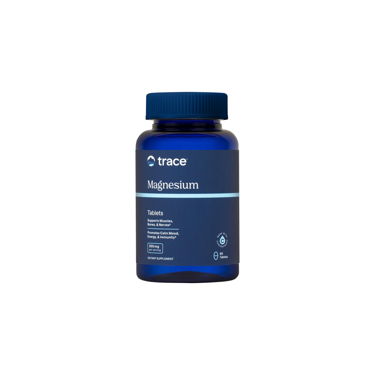 Trace Minerals Magnesium Tablets 300 mg - Dietary Supplement to Support Muscle & Immune System Health - Cell & Nerve Health Support Supplement with Trace Minerals - 60 Tablets (30 Servings)