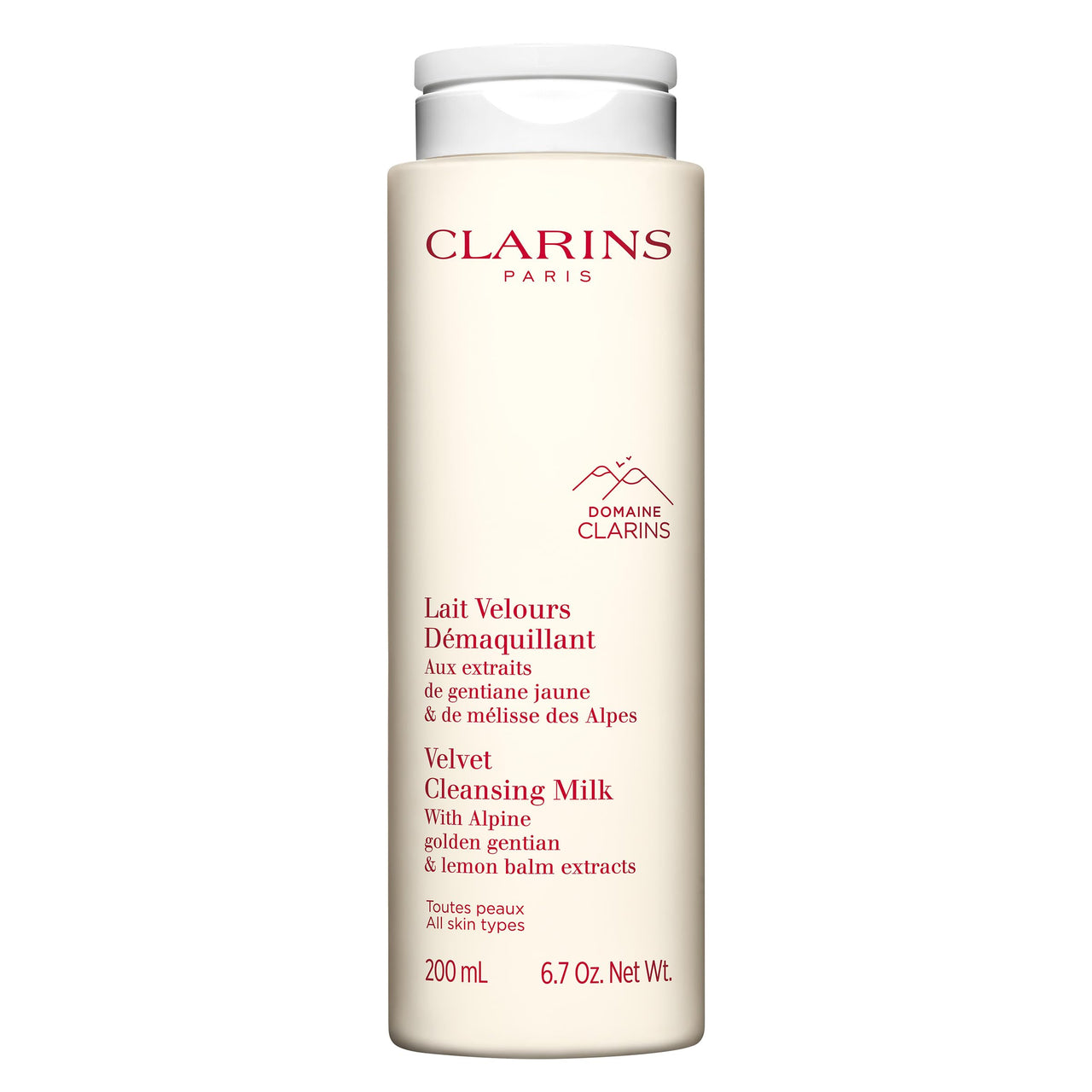 Clarins Velvet Cleansing Milk | Award-Winning | Cleanses, Hydrates and Balances Skin's Microbiota | Dermatologist Tested | Ophthalmologist Tested | Colorant-Free | All Skin Types | 6.7 Ounces