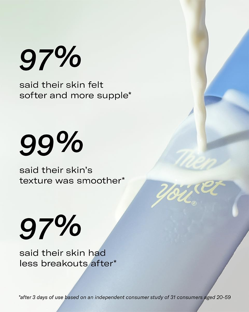 Then I Met You Birch Milk Refining Toner, Hydrating and Exfoliating Milky Toner, Minimizes Pores and Strengthens Skin Barrier, Korean Skincare for Deep Hydration, Gentle Daily Exfoliant, 3.38 oz