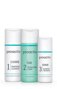 Thumbnail for Proactiv 3 Step Acne Treatment - Benzoyl Peroxide Face Wash, Repairing Acne Spot Treatment for Face and Body, Exfoliating Toner - 30 Day Complete Acne Skin Care Kit