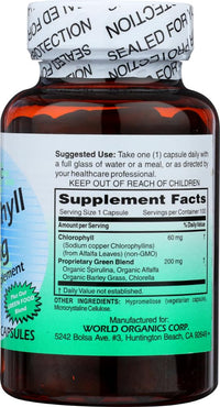 Thumbnail for World Organic Chlorophyll 60MG, 100 CP