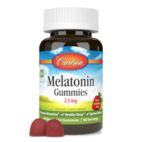 Thumbnail for Carlson - Melatonin Gummies, 2.5 mg, Healthy Sleep, Promotes Relaxation, Natural Strawberry Flavor, 60 Gummies
