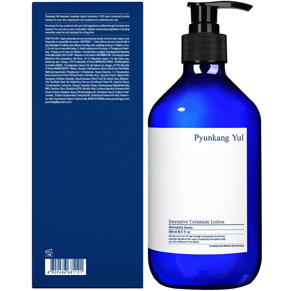Pyunkang Yul PKY Intensive Ceramide Body Lotion, Non-Greasy, Minimal Ingredients, Zero-Irritation, Korean Skincare (500ml, 16.9 Fl.Oz)