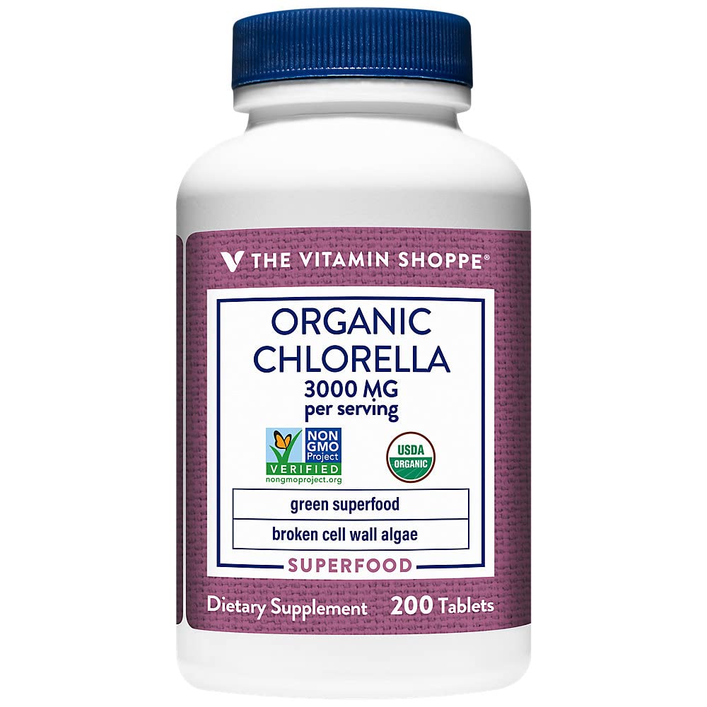 Organic Chlorella a" Green Superfood a" 3,000 MG a" (200 Tablets)