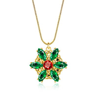 Thumbnail for Confede Anastasia Necklace-Lost Princess Inspired Together In Paris Emerald Stone Flower Necklace for Women, Green