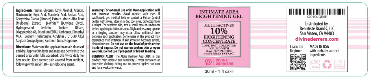 Divine Derriere Intimate Dark Spot Remover for Body, Face, Bikini and Sensitive Areas - Dark Spot Corrector Cream for Intimate Areas Contains Mulberry Extract, Alpha Arbutin, Peptide