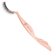 Thumbnail for Pretty memory Eyelash Applicator Tool Stainless Steel Lash Tweezers Curved Eyelash Tweezers for Easy Lash Application and Removal, Rose Gold
