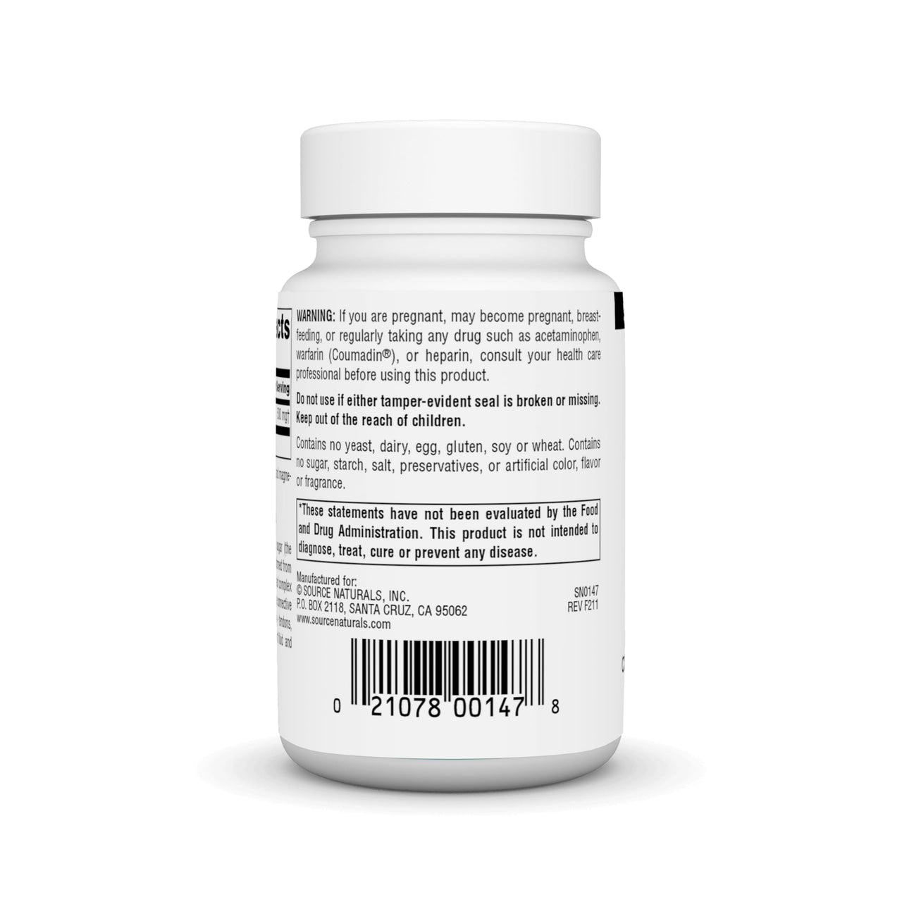 Source Naturals N-A-G N-Acetyl Glucosamine for Joint Support and Intestinal Lining* - 500 mg - 60 Tablets