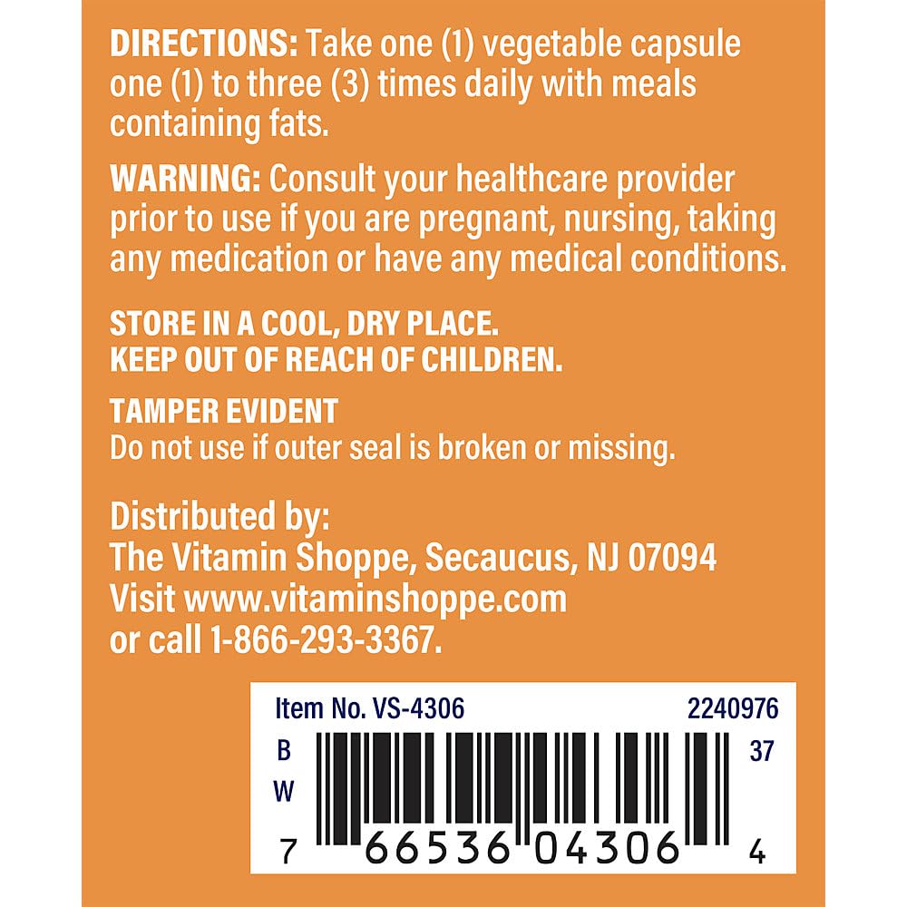 The Vitamin Shoppe Bile (Bovine) Supports Digestion Healthy Fat (100 Capsules)