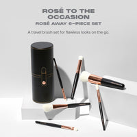 Thumbnail for Morphe Rose Away Makeup Brushes - 6 Piece Make Up Brush Set of Eye and Face Brushes - Made with Synthetic Bristles and Includes Makeup Brush Case (6 Count)