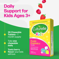 Thumbnail for Culturelle Kids Chewable Daily Probiotic for Kids, Ages 3+, 30 Count, #1 Pediatrician-Recommended Brand, Natural Berry Flavored Daily Probiotics for Digestive Health, Oral Care & Immune Support