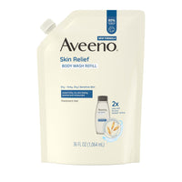 Thumbnail for Aveeno Skin Relief Body Wash Fragrance-Free + Triple Oat Formula, Gentle Daily Cleanser for Sensitive Skin Leaves Itchy, Dry Skin Feeling Soothed & Moisturized, Body Wash Refill, 36 fl. oz