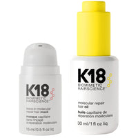 Thumbnail for K18 Repair Bundle - Leave-In Repair Hair Mask, 4-Minute Speed Treatment(15ml), and Weightless Hair Strengthening Oil (30ml)