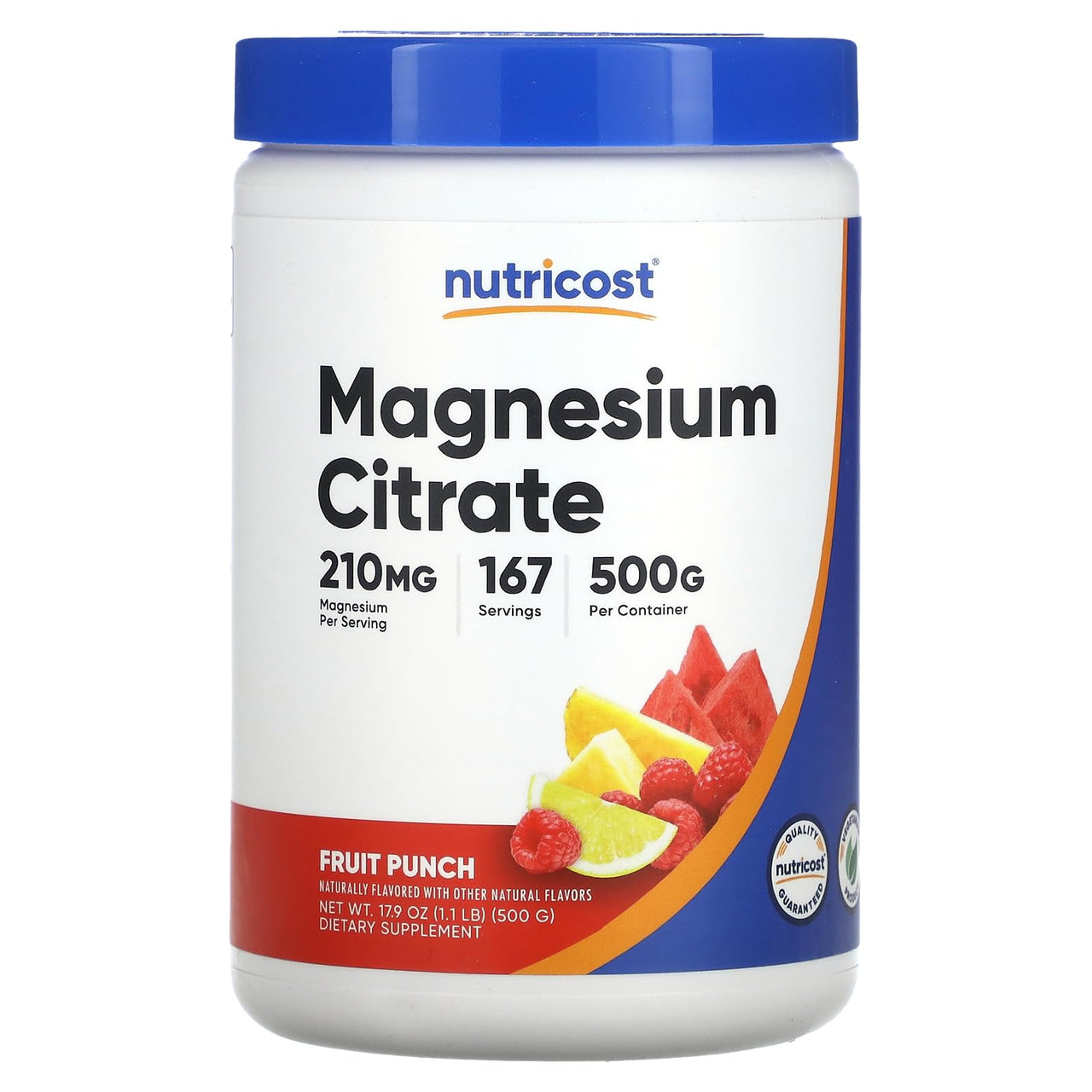 Nutricost Magnesium Citrate Powder (Fruit Punch, 500 Gram)