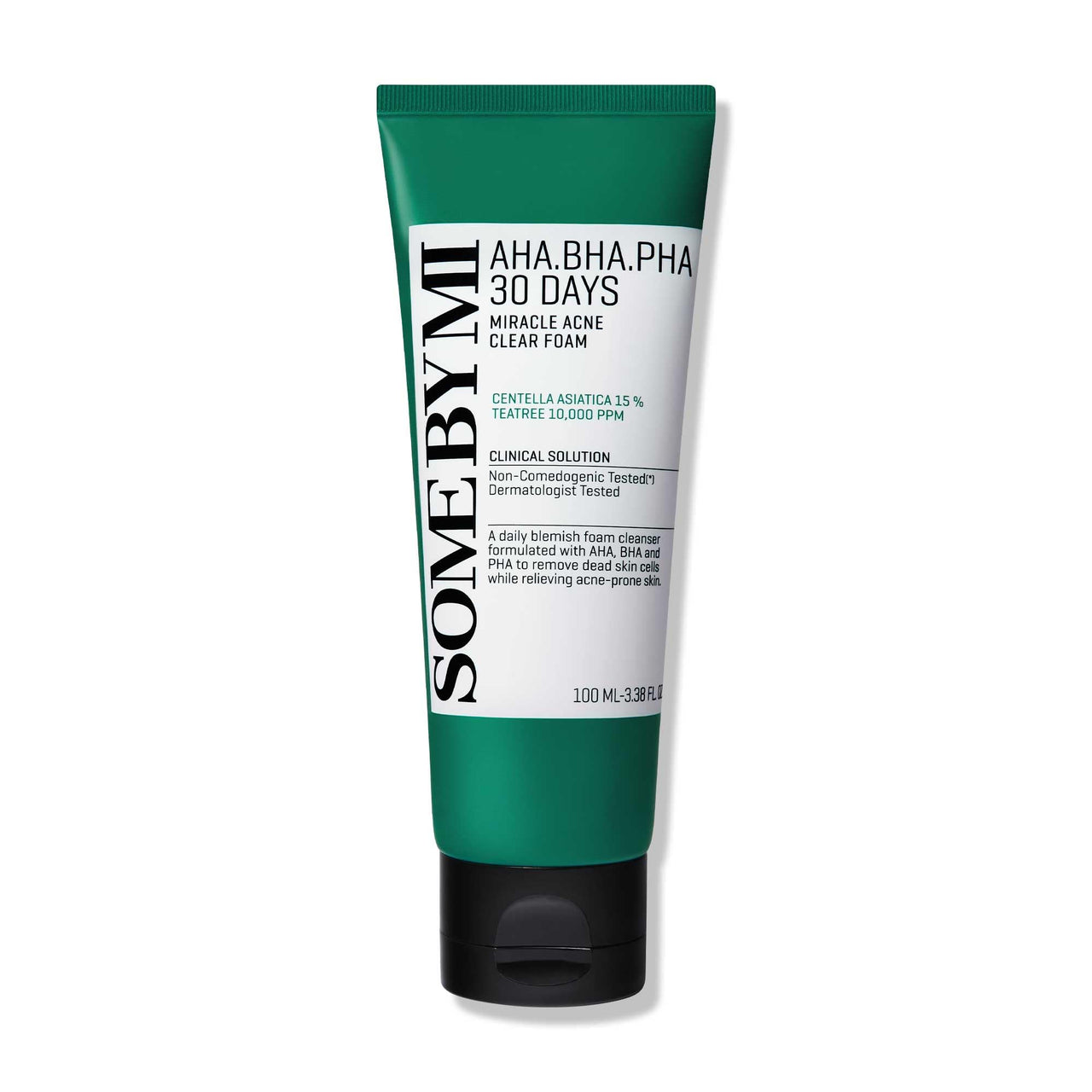 SOME BY MI AHA BHA PHA 30 Days Miracle Acne Clear Foam – 3.38oz, 100ml – Salicylic Acid Cleanser for Exfoliation & Sebum Control – Gentle Acne Face Wash for Smooth & Clear Skin - Korean Skin Care
