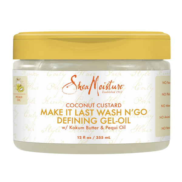Shea Moisture Coconut Custard Make It Last Wash N Go Defining Gel Oil Unisex Gel 12 Ounce (Pack of 1)