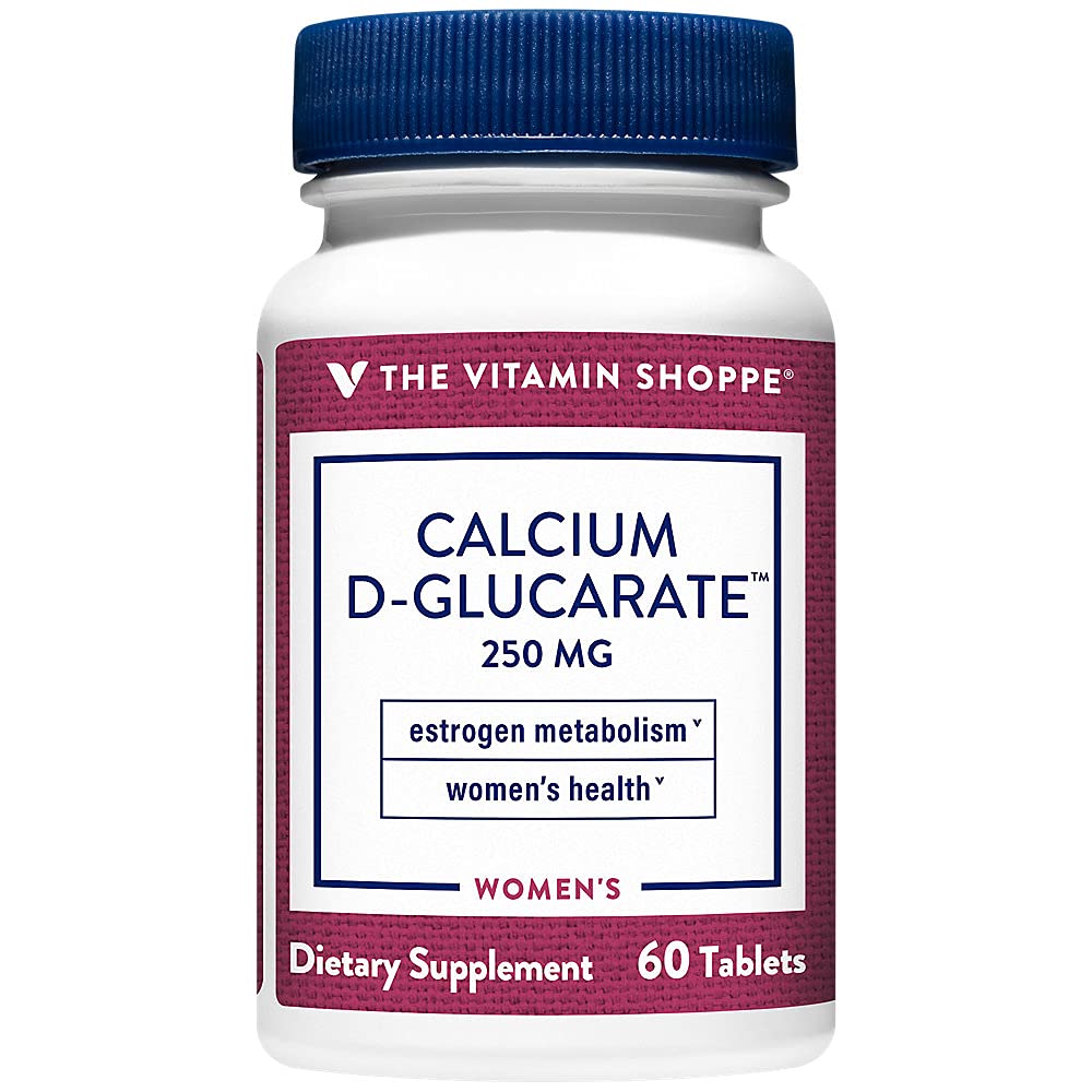 The Vitamin Shoppe Calcium D-Glucarate 250mg - Estrogen Metabolism & Detox | Women's Hormone Support | 60 Tablets | Cellular Health
