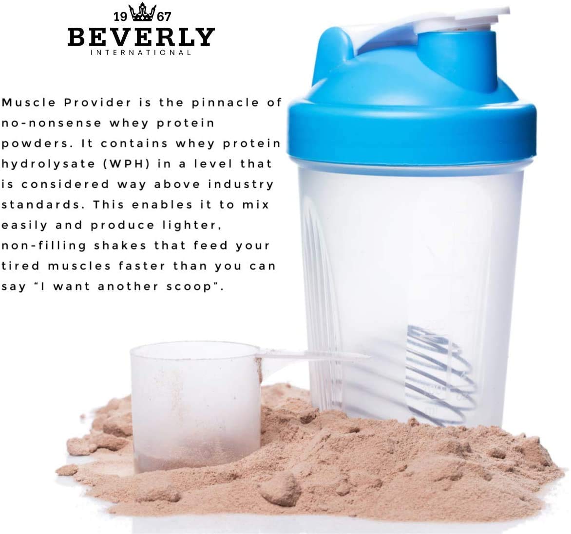 Beverly International Muscle Provider, 28 Servings, Vanilla. Super-Fast-Absorbing Whey Protein Powder for Recovery, Lean Muscle. Fills Your Muscles, not Your Stomach. Tastes Like Ice Cream