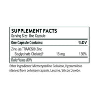 Thumbnail for THORNE - Zinc Bisglycinate 15mg - Daily Support for Skin, Eye & Immune System Health* with Zinc Supplement Capsules - 60 Capsules