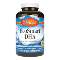 Thumbnail for Carlson - EcoSmart DHA, 500 mg DHA, Sustainable Source, Healthy Vision & Brain Function, Lemon, 120 Softgels