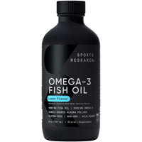 Thumbnail for Sports Research® Omega-3 Fish Oil, 8oz Glass Bottle - 4685mg of Wild Caught Alaska Pollock Fish Oil per Serving - Easy-to-Take Liquid · Lemon Flavor · Non-GMO · MSC Certified Sustainable - 48 Servings